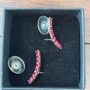 Elegant Pink and Gold Earrings